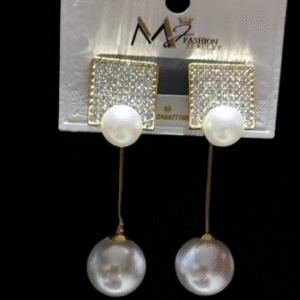 Elegant Pearl Drop Earrings – Silver & Golden Variants