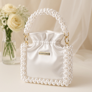 Elegant Pearl Handle Satin Mini Handbag – Crystal Bags Collection ✨