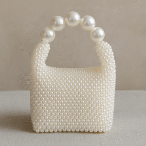Luxury Pearl Beaded Mini Bag 🤍✨ – Elegant Handmade Handle Purse