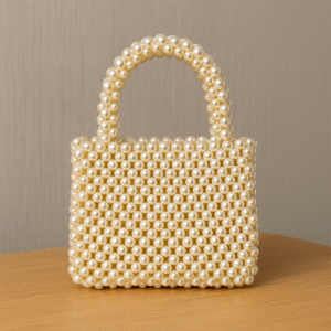 Classic Mini Pearl Beaded Bag 🤍✨ – Elegant Handmade Purse for Essentials