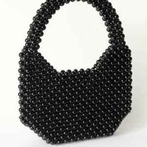 🖤✨ Elegant Black Beaded Handbag – Handcrafted Luxury Accessory ✨🖤