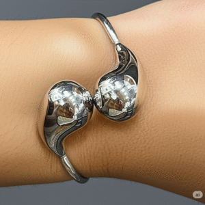 Modern Sculpted Silver Cuff Bracelet ✨ – Abstract Open Design for Statement Style