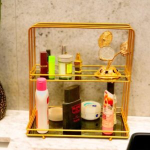 Metal Makeup Organizer Rack with Acrylic Base