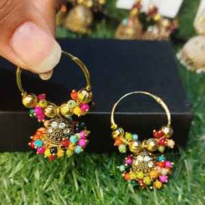 Traditional Multicolor Beaded Hoop Earrings – Ethnic Jhumki Style 🌈✨