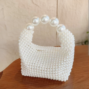 Luxury Pearl Beaded Mini Bag 🤍✨ – Elegant Handmade Handle Purse