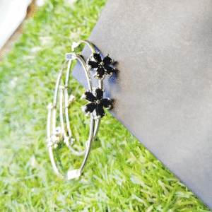 🖤 Sparkling Blue Flower Bangle Set - Dainty & Elegant Sparkling Blue Flower Bangle Set - Dainty & Elegant