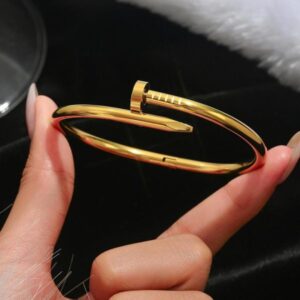 Nail Design Bracelet – Adjustable Gold & Silver Stainless Steel
