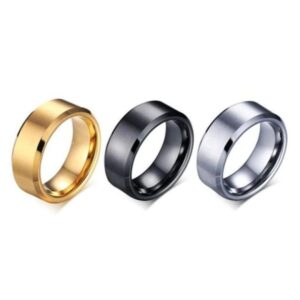 🌟 Stylish Unisex Band Rings - Pack of 3 (Gold, Silver, Black)