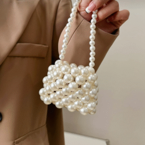 Mini Pearl Drop Beaded Bag 🤍✨ – Handmade Luxury in Tiny Form