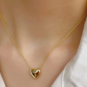 ✨ Elegant Gold-Tone Heart ❤️ Pendant Necklace for Women