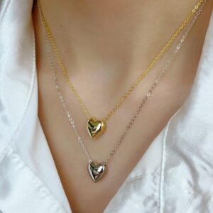 ✨ Elegant Gold-Tone Heart ❤️ Pendant Necklace for Women
