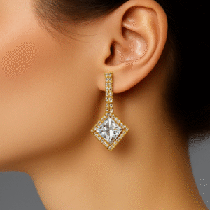 Luxury Gold-Plated Square Crystal Earrings ✨👂