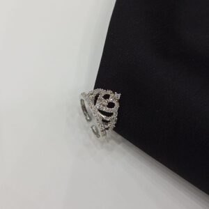 ✨ Silver Crown Initial "B" Adjustable Ring 👑💍